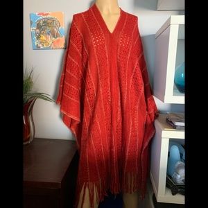 BCBG Red Poncho